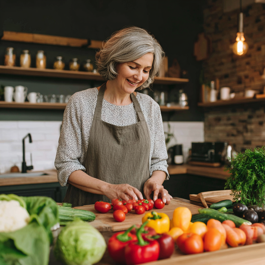 Happy Ukrainian family growing organic vegetables in home garden, harvesting fresh produce for healthy meal preparation